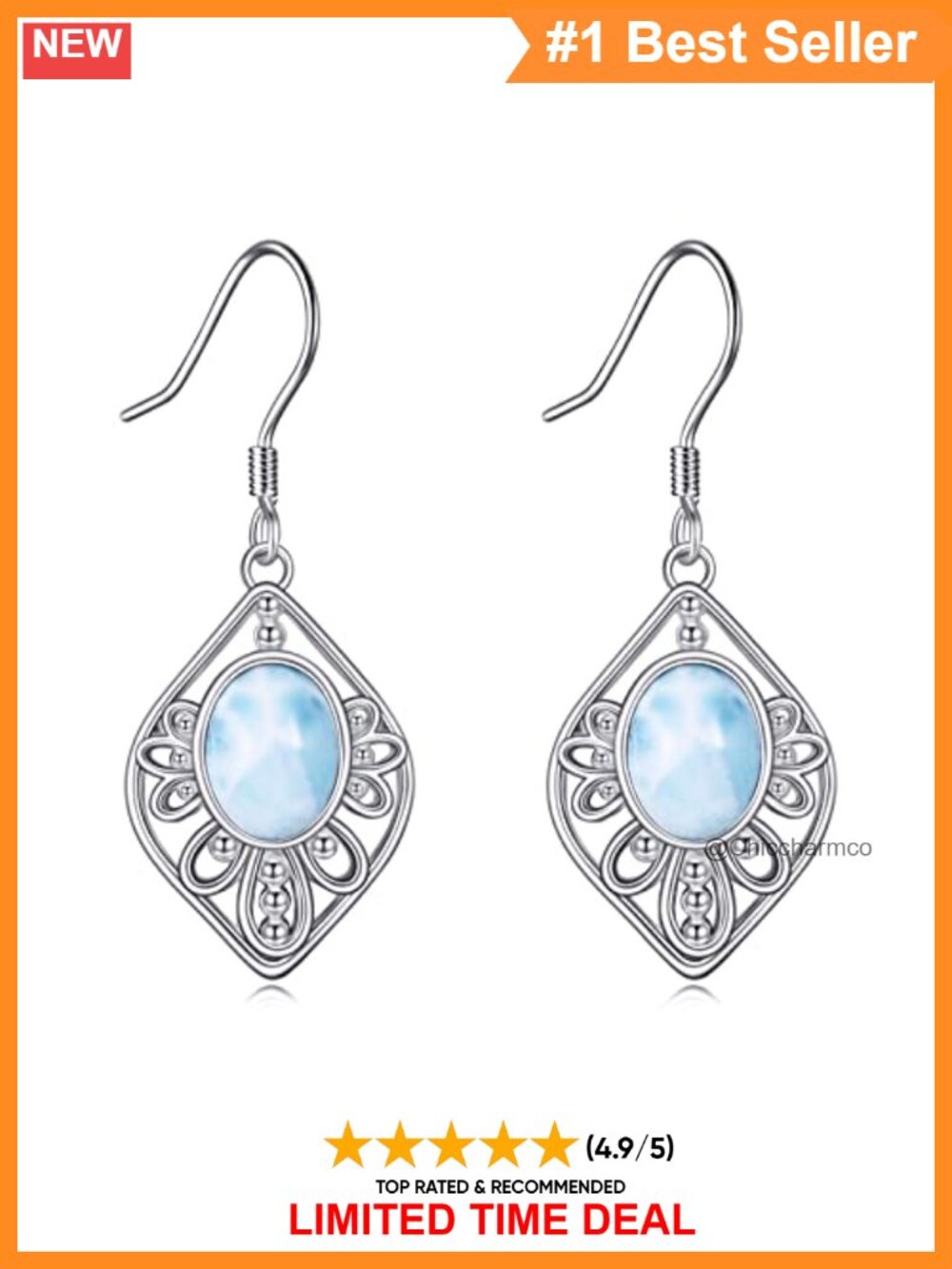 Moonstone Dangle Earrings 925 Sterling Silver Filigree Leverback Drop